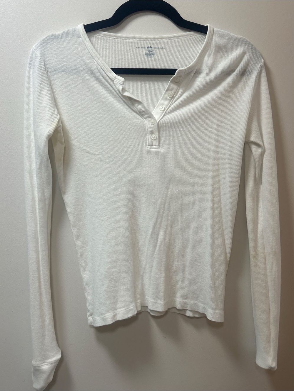 Classic White Brandy Melville Long Sleeve Top